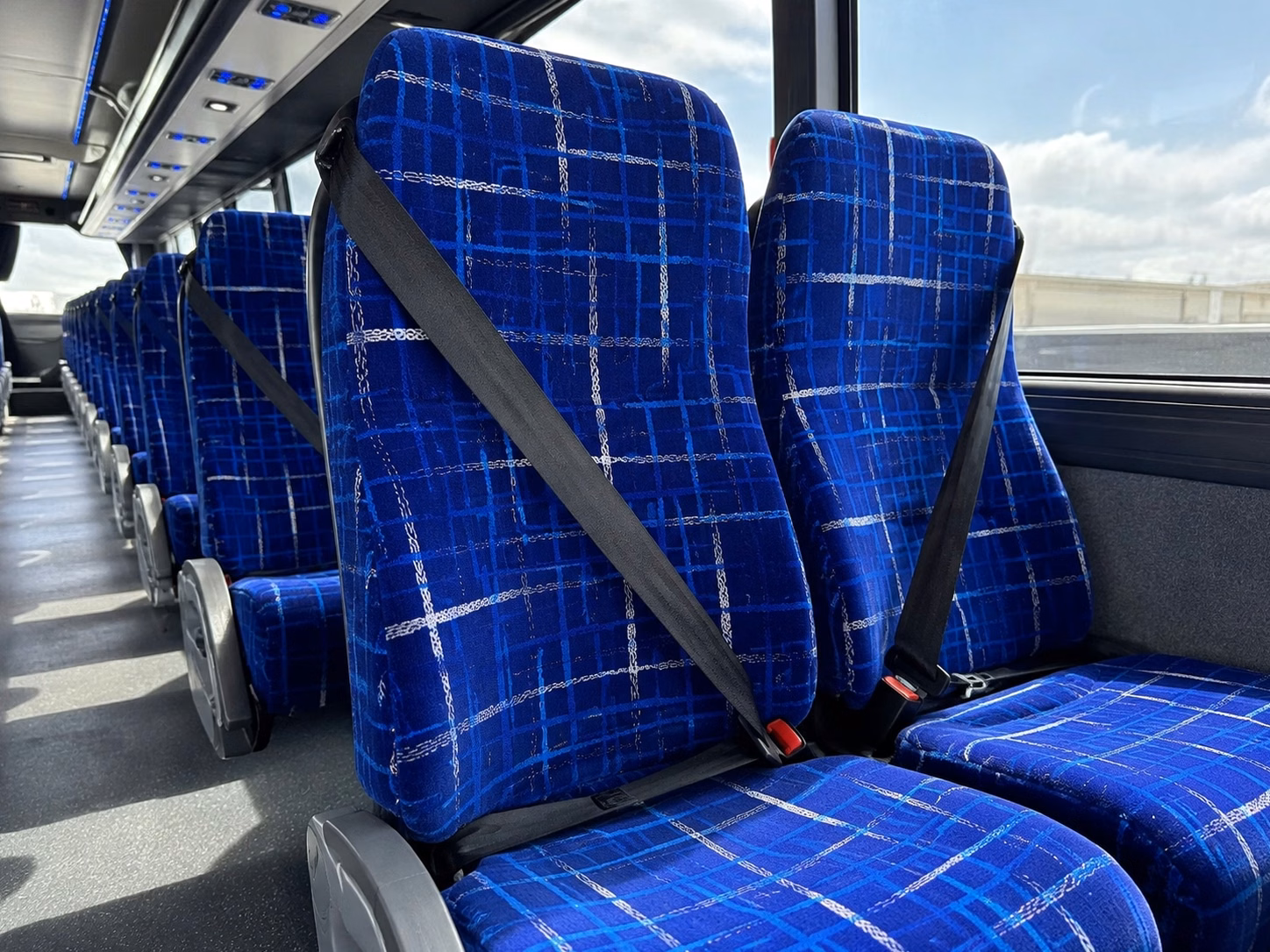 56 passenger charter bus inside